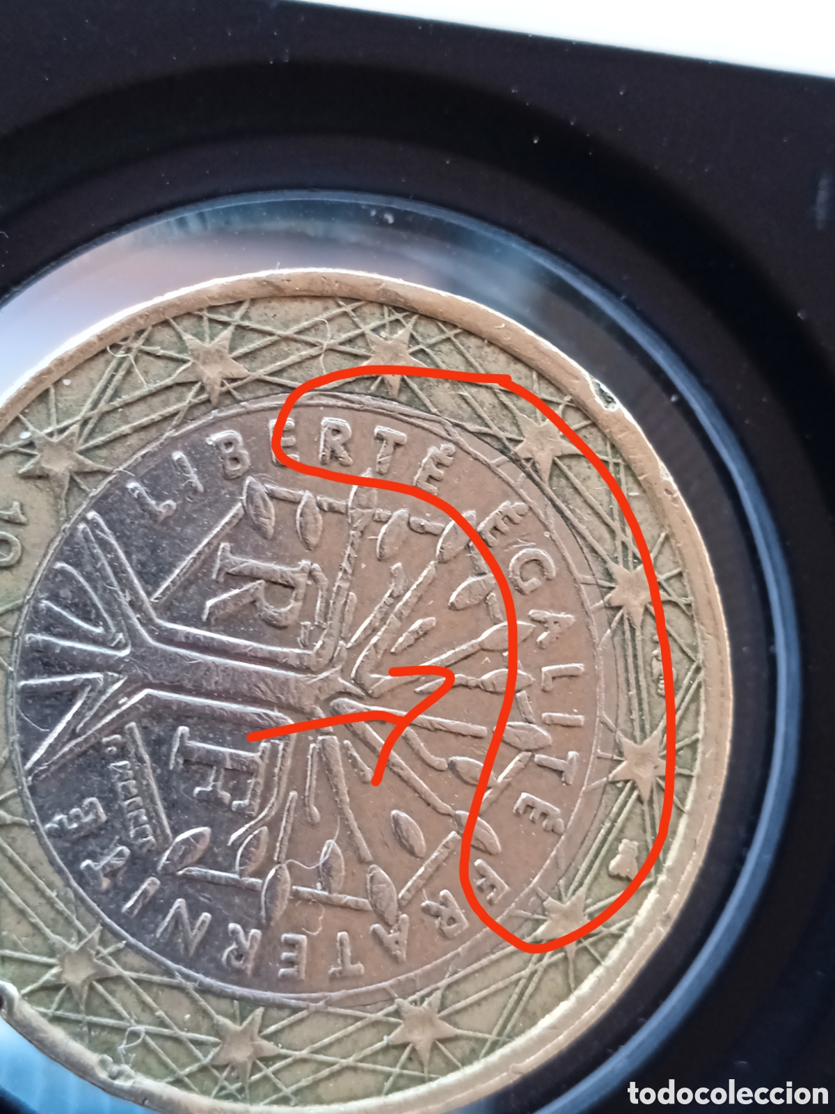 Euros: Moneda con defecto de acu&ntilde;amiento. - Foto 1