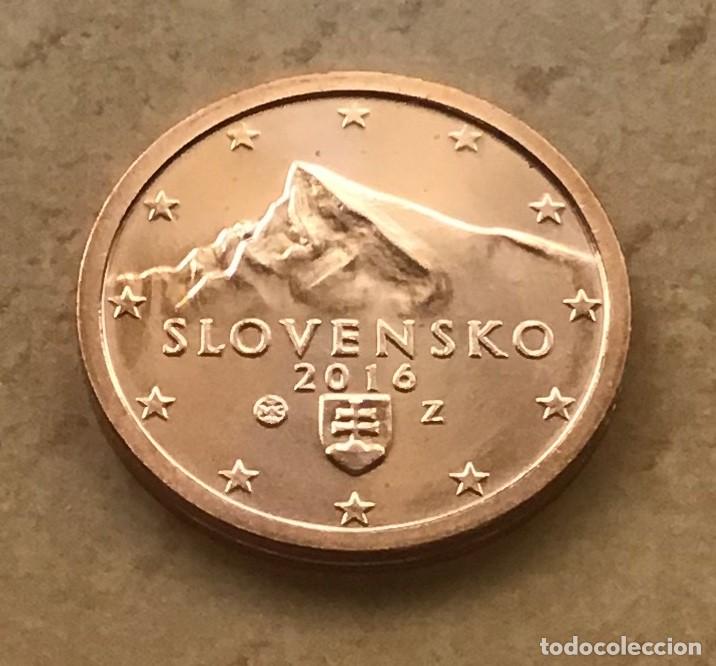 Euros: 2 c&eacute;ntimos de euro de Eslovaquia. A&ntilde;o 2016