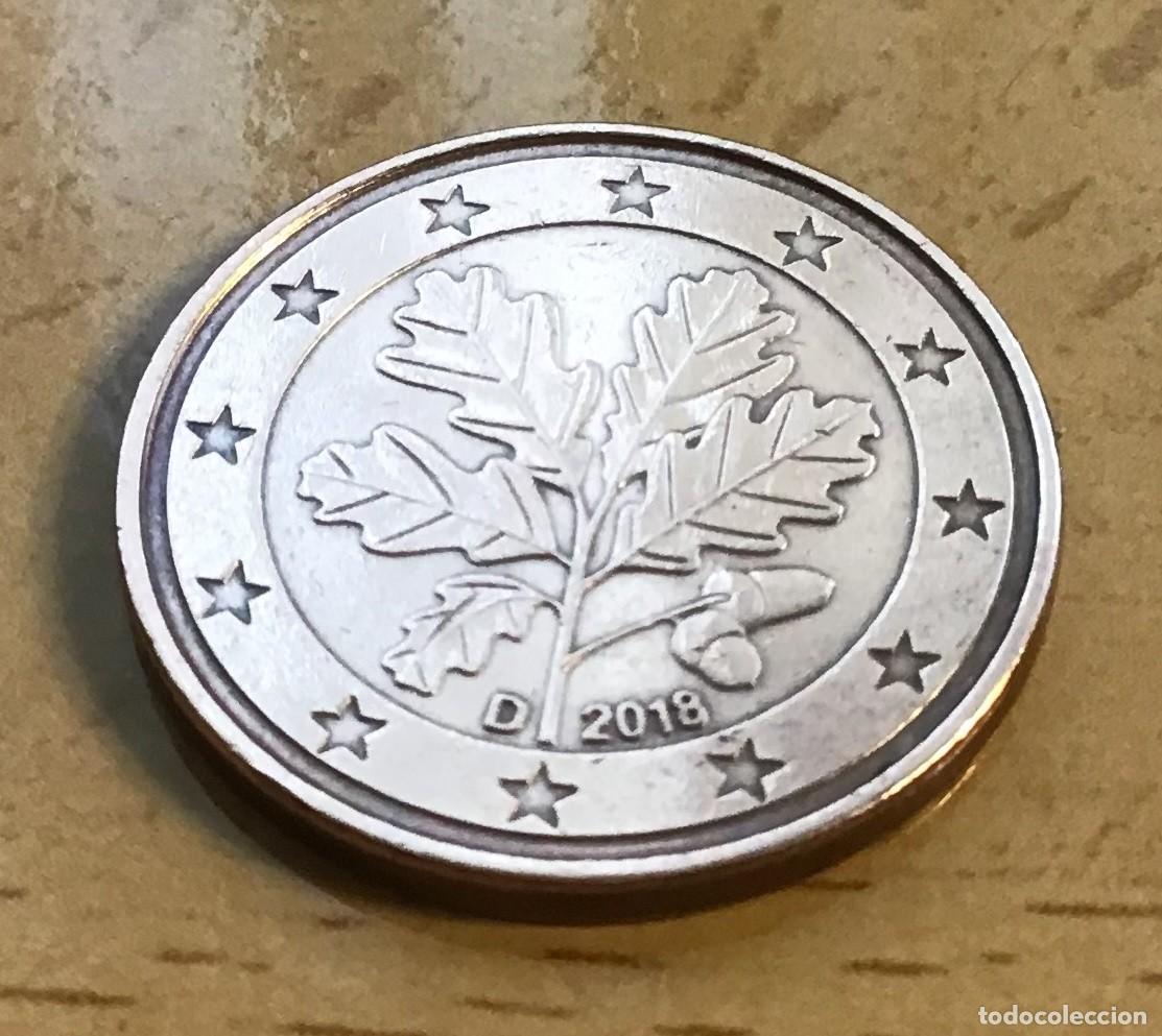 Euros: 5 c&eacute;ntimos de euro de Alemania. A&ntilde;o 2018 ceca D