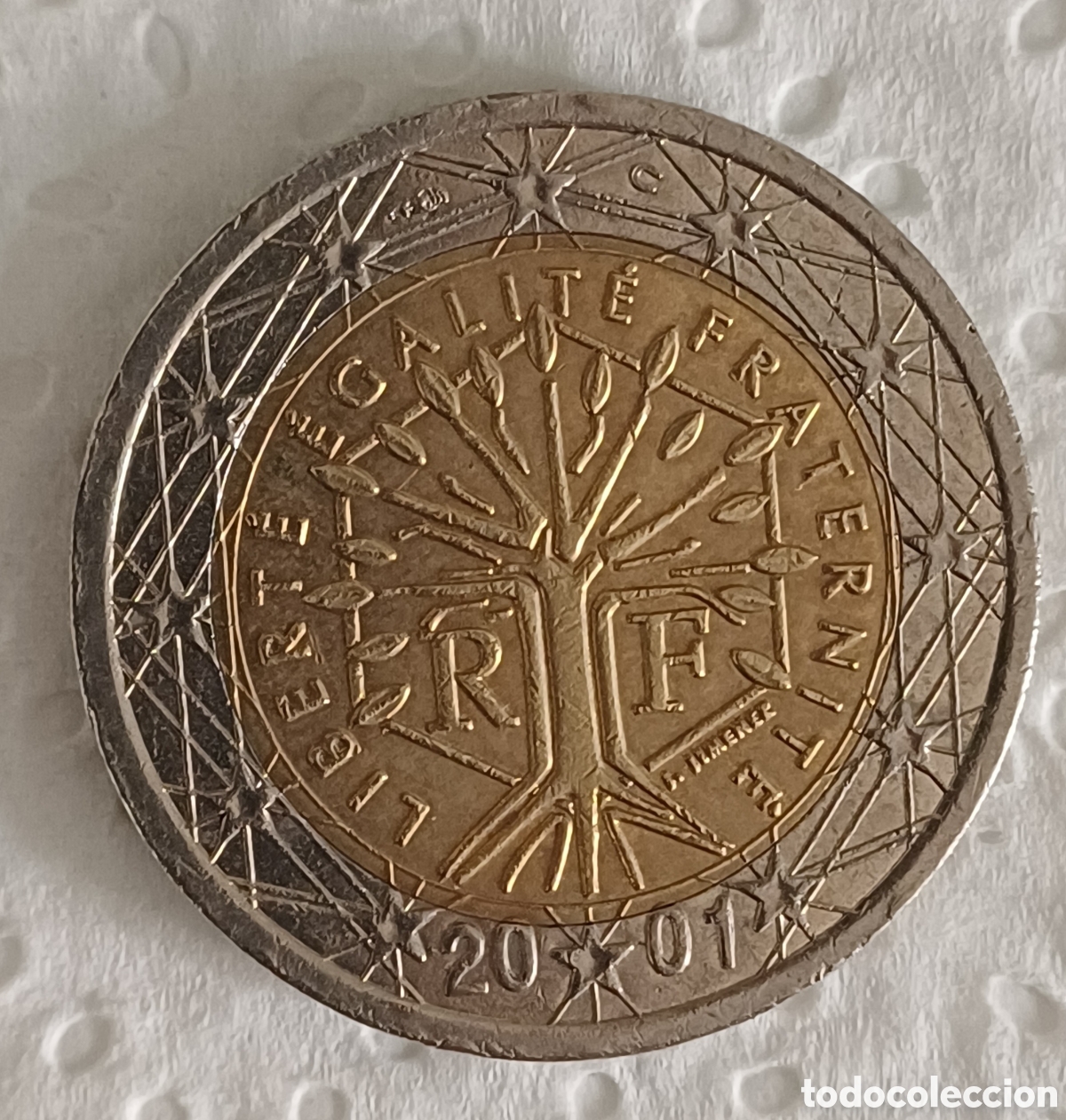 Euros: Moneda 2&euro; Francia 2001 con errores - Foto 3