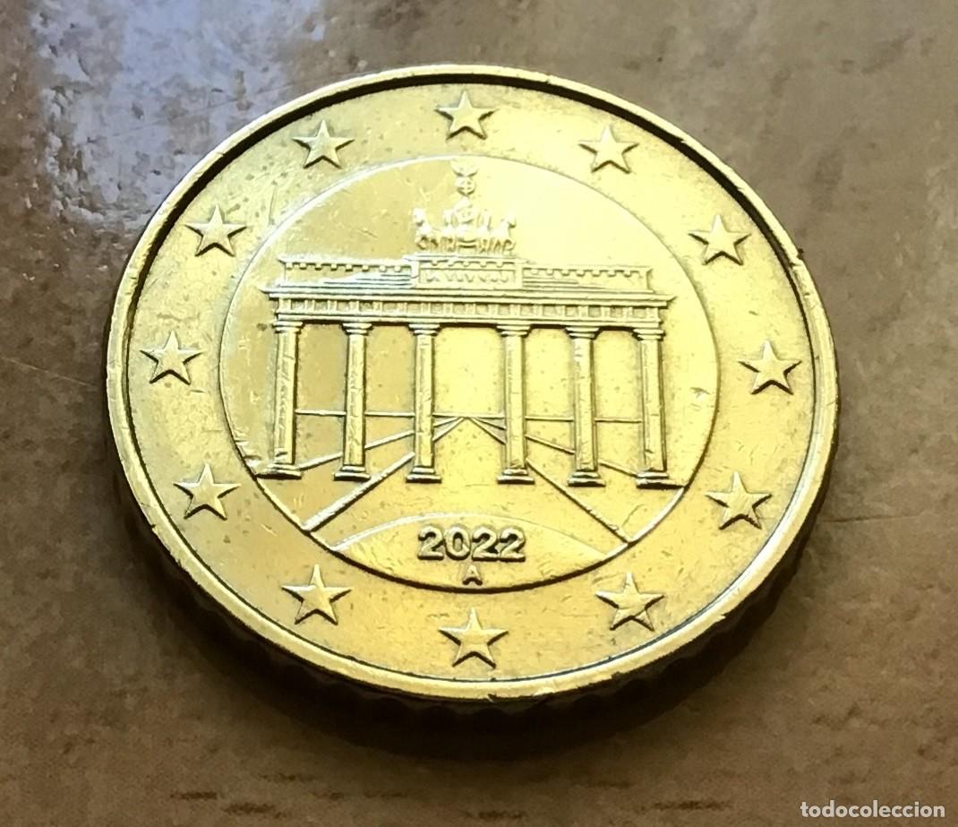 Euros: 50 c&eacute;ntimos de euro de Alemania. A&ntilde;o 2022 ceca A