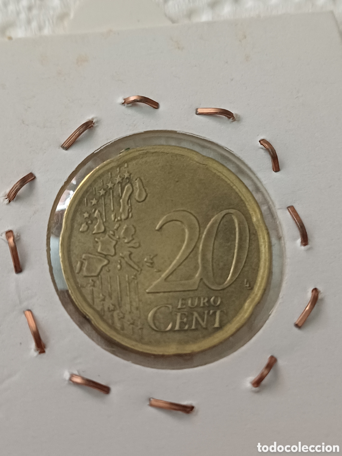 Euros: Moneda 20cent de &euro; 2001, error por exceso de peso - Foto 2