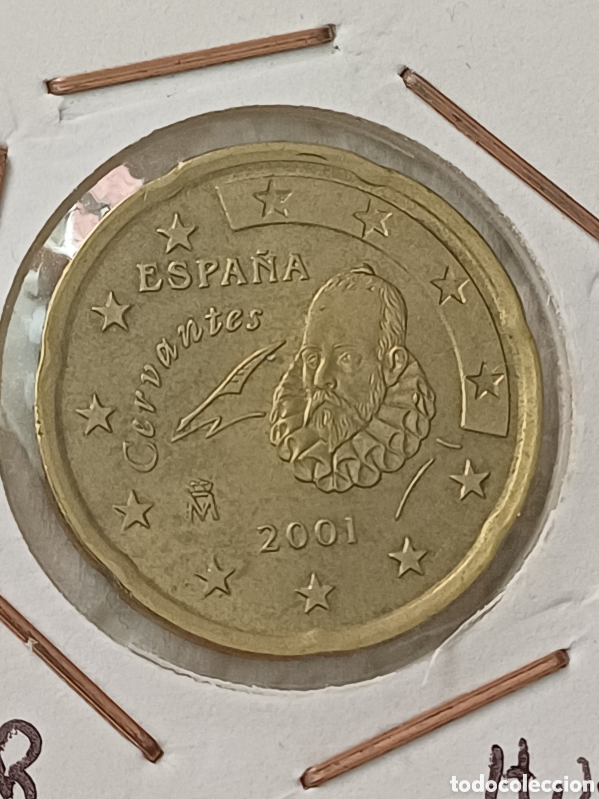 Euros: Moneda 20cent de &euro; 2001, error por exceso de peso - Foto 1