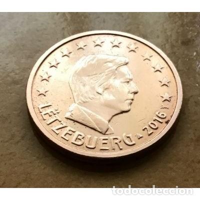 Euros: 2 c&eacute;ntimos de euro de Luxemburgo. A&ntilde;o 2016