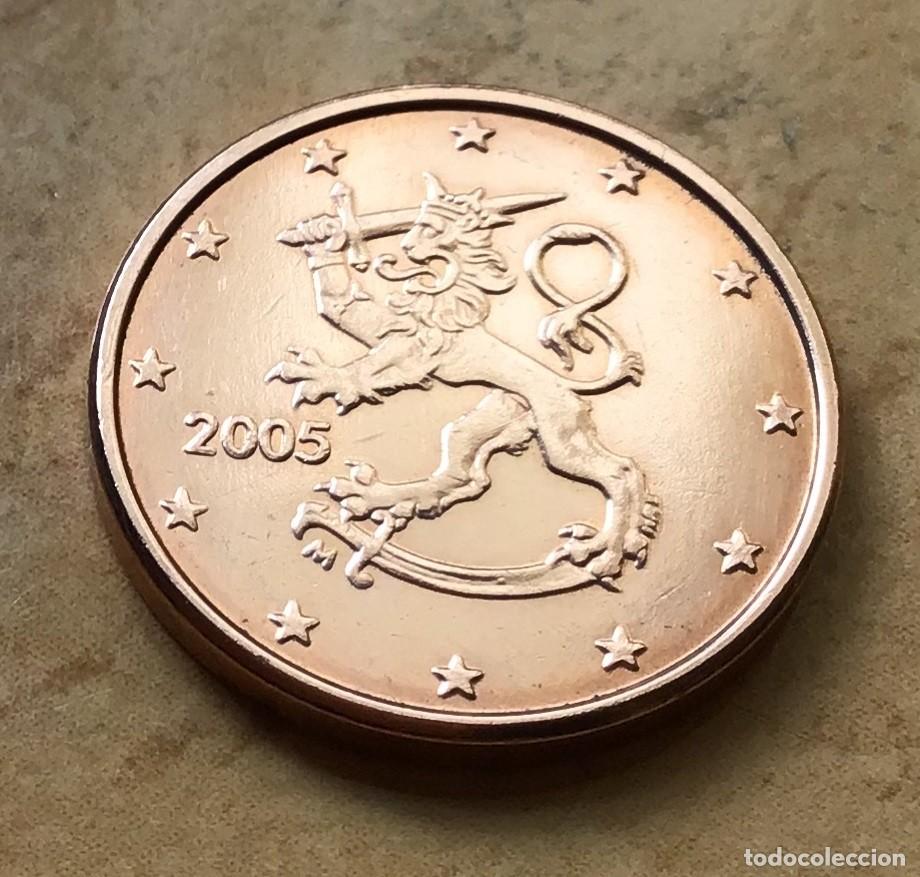 Euros: 1 c&eacute;ntimo de euro de Finlandia. A&ntilde;o 2005