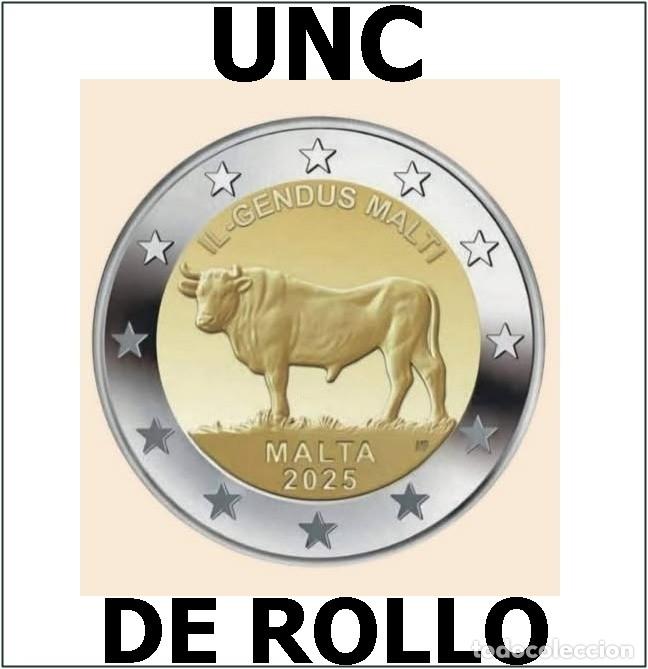 Euros: MALTA 2 E. 2025 CONM. BUEY MALT&Eacute;S - DE ROLLO - - Foto 1