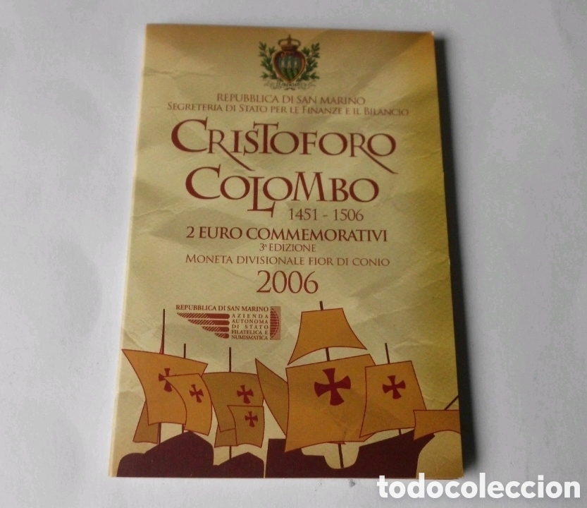 Euros: Moneda 2 euros san marino 2006 colon sc