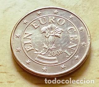 Euros: 1 c&eacute;ntimo de euro de Austria. A&ntilde;o 2008 - Foto 1