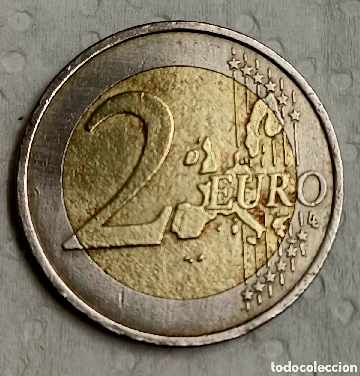 Euros: Moneda 2 &euro; de 2001 error, B&eacute;lgica, escasa - Foto 2