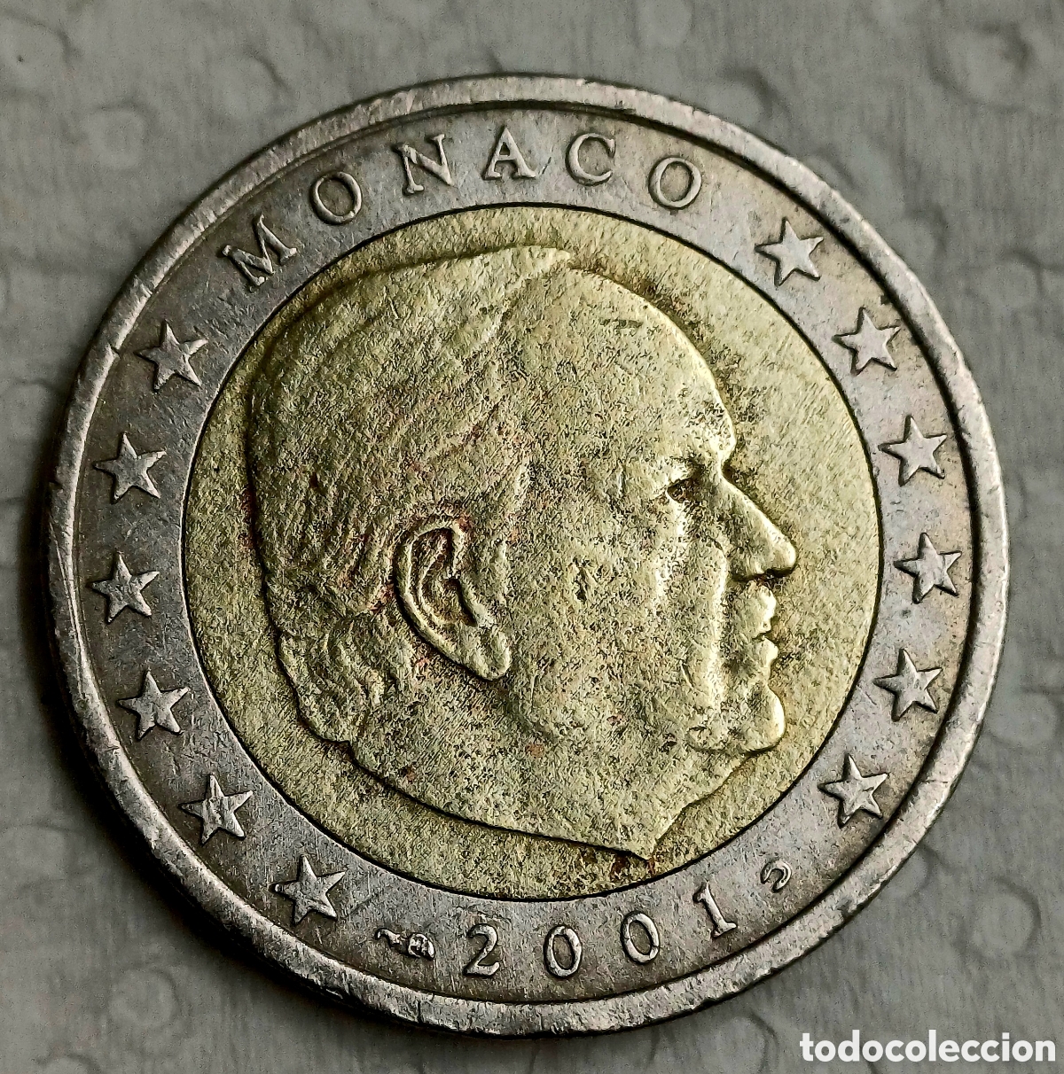 Euros: Moneda 2 &euro; de 2001 error, B&eacute;lgica, escasa - Foto 1