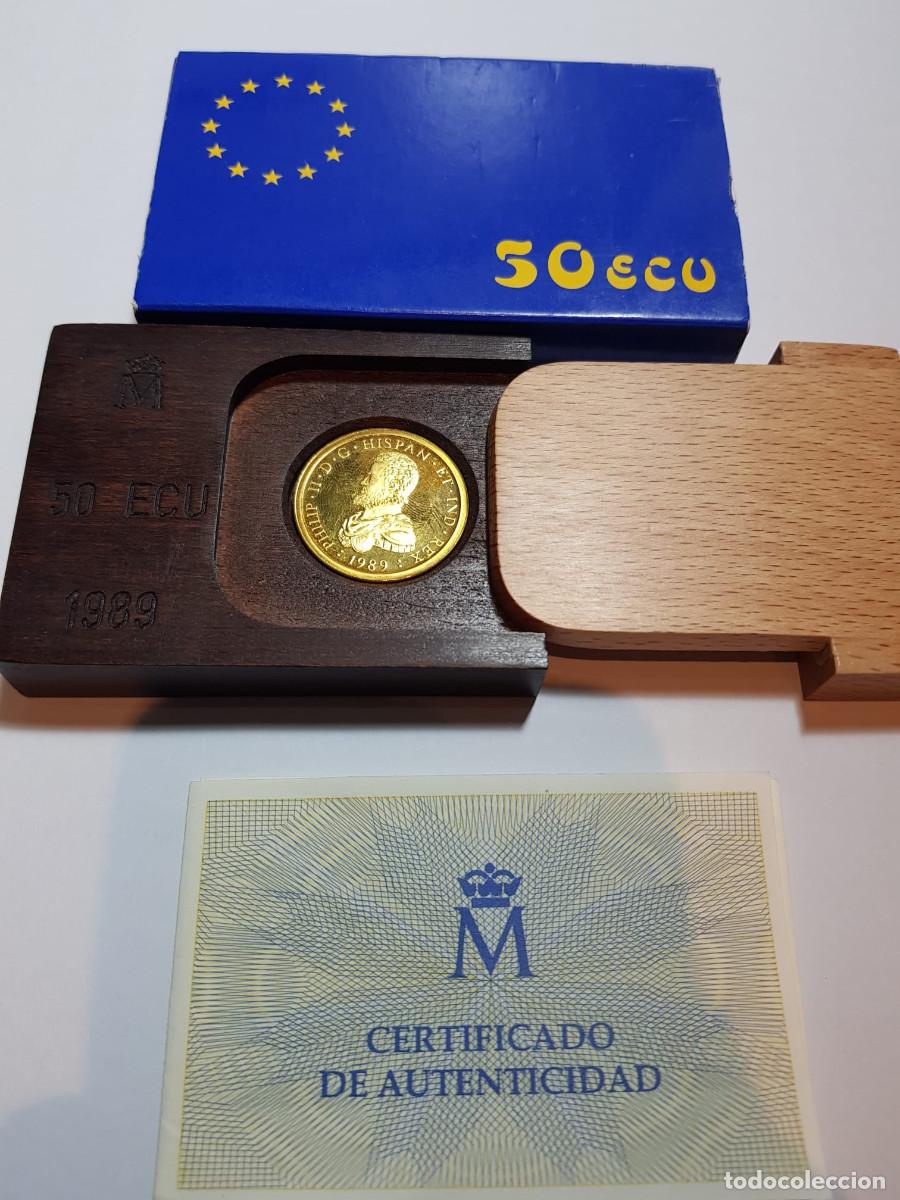 Euros: ESPA&Ntilde;A- 50 ECU-1989-ORO - Foto 1