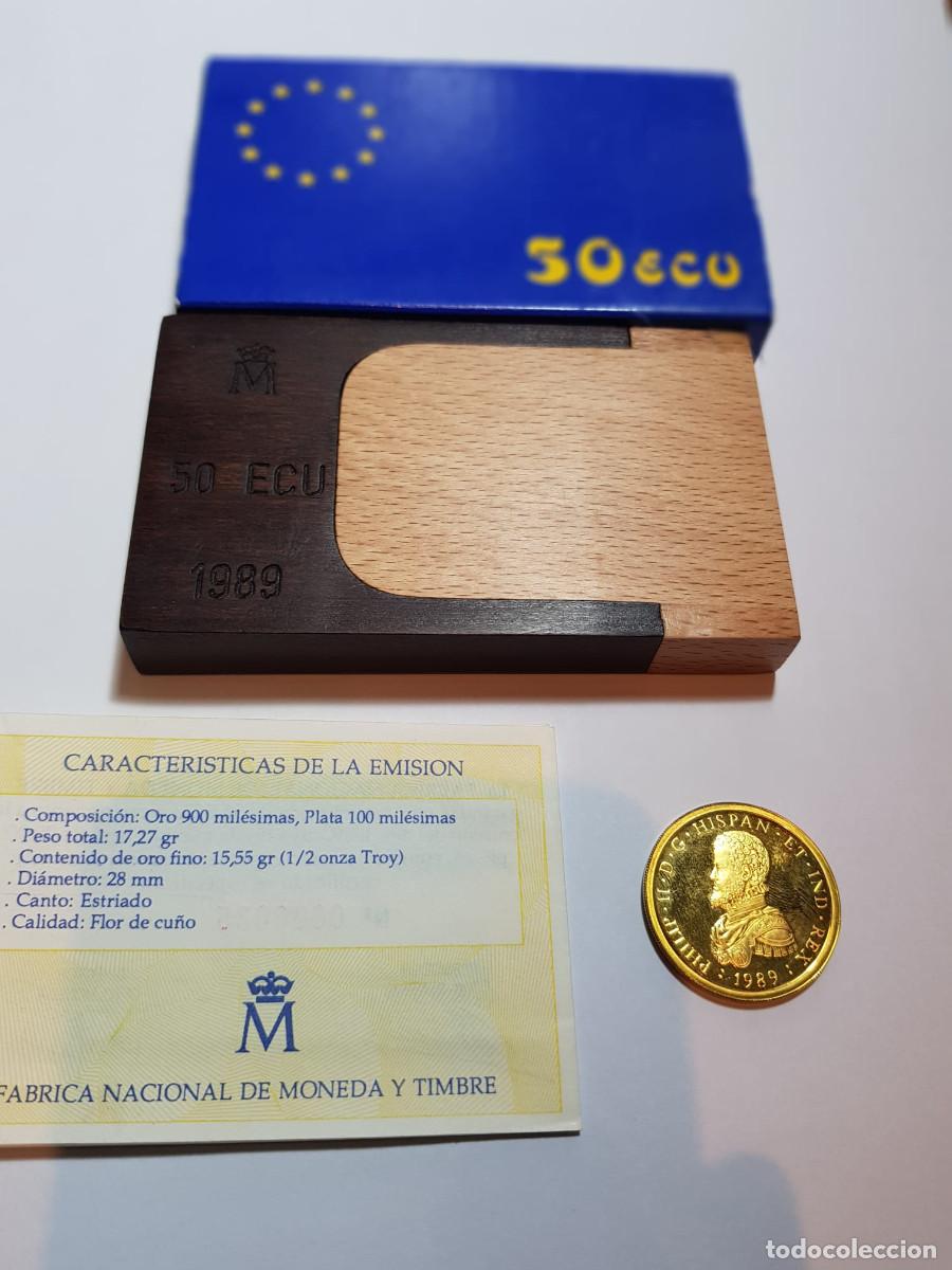 Euros: ESPA&Ntilde;A- 50 ECU-1989-ORO - Foto 2