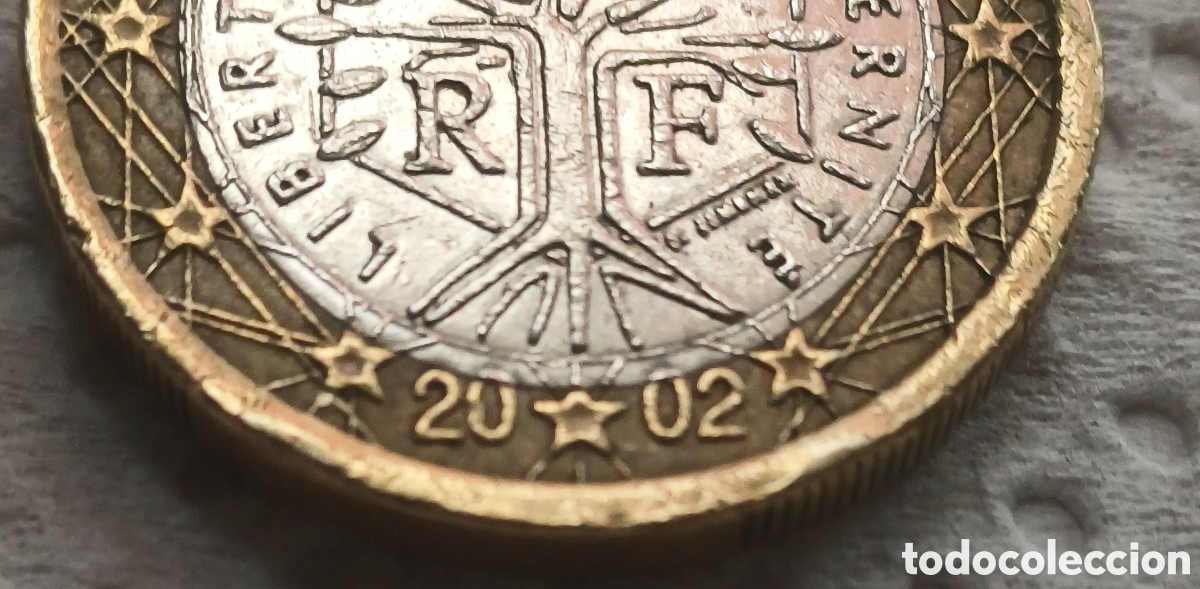 Euros: Moneda de 1&euro; Francia 2002 error - Foto 2