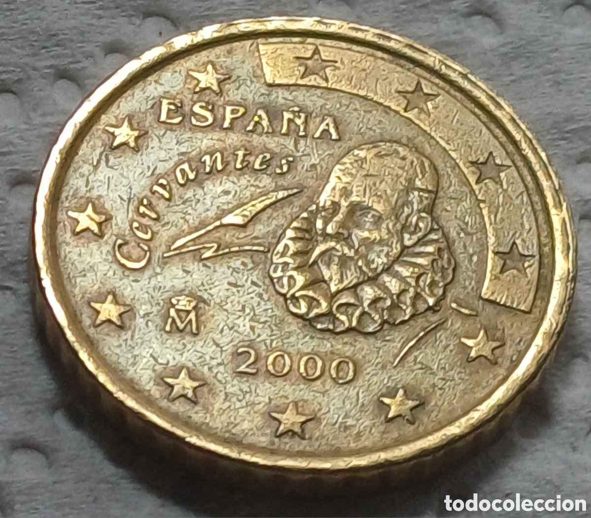Euros: Moneda de 50 cent &euro; Espa&ntilde;a 2000, error - Foto 1