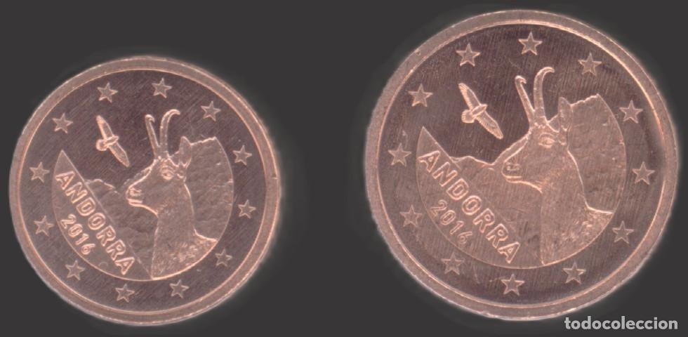 Euros: Andorra 1 Cent And 2 Cent 2016 Uncirculated - Foto 1