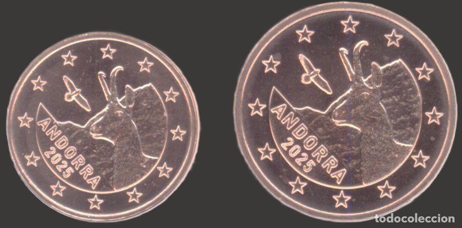 Euros: Andorra 1 Cent And 2 Cent 2025 Uncirculated - Foto 1