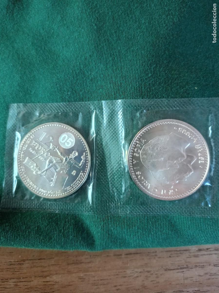 Euros: ESPA&Ntilde;A. 2 MONEDAS DE 12 EUROS 2005. PLATA. IV CENTENARIO EL QUIJOTE. S/C. PRECINTADAS.