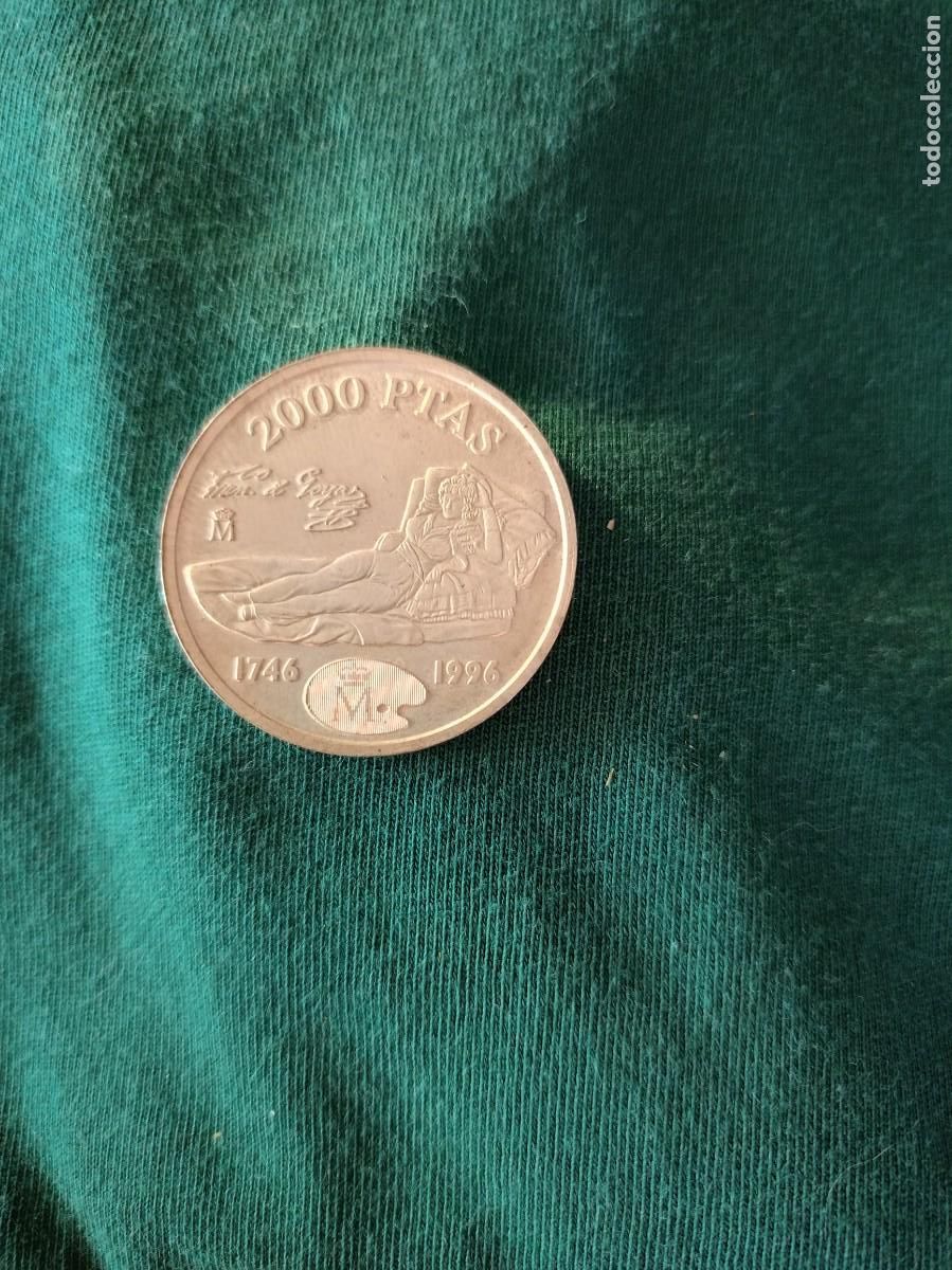 Euros: ESPA&Ntilde;A. MONEDA DE 2000 PESETAS 1996. PLATA. LA MAJA DE GOYA. EXCELENTE.