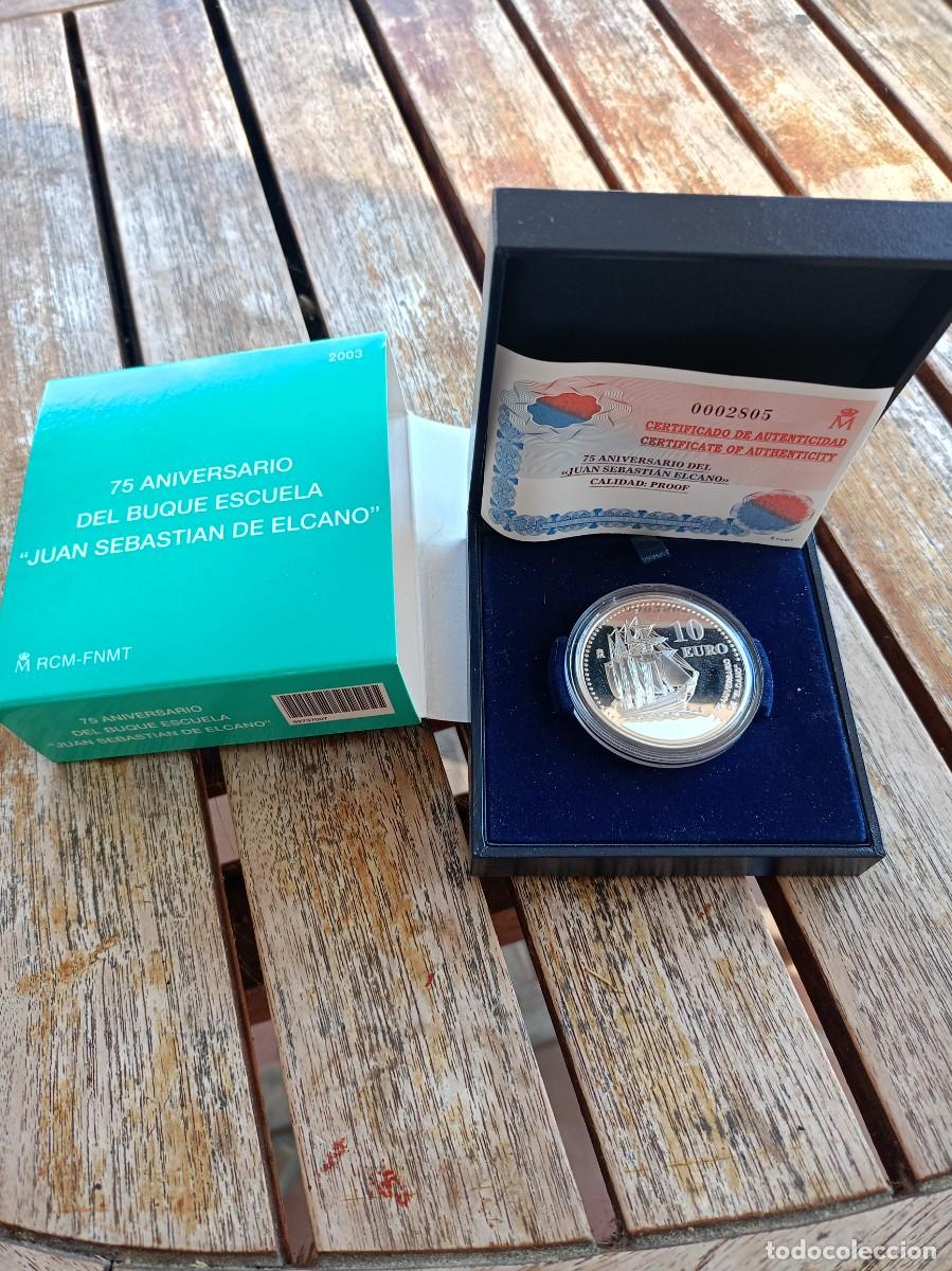 Euros: ESPA&Ntilde;A. MONEDA DE 10 EUROS 2003. PLATA. 75 ANIVERSARIO DEL BUQUE ESCUELA J SEBASTIAN ELCANO. PRECINT