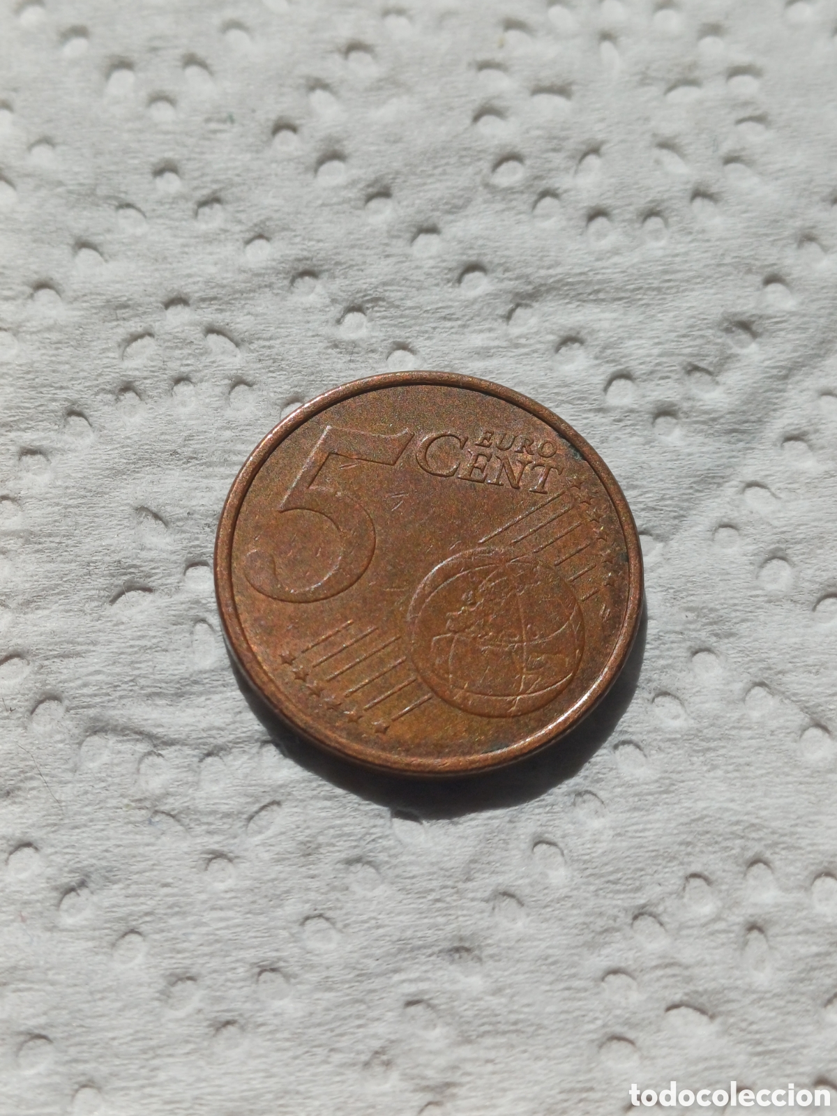 Euros: Moneda Espa&ntilde;a 5 cent de &euro; con error, circulada - Foto 3