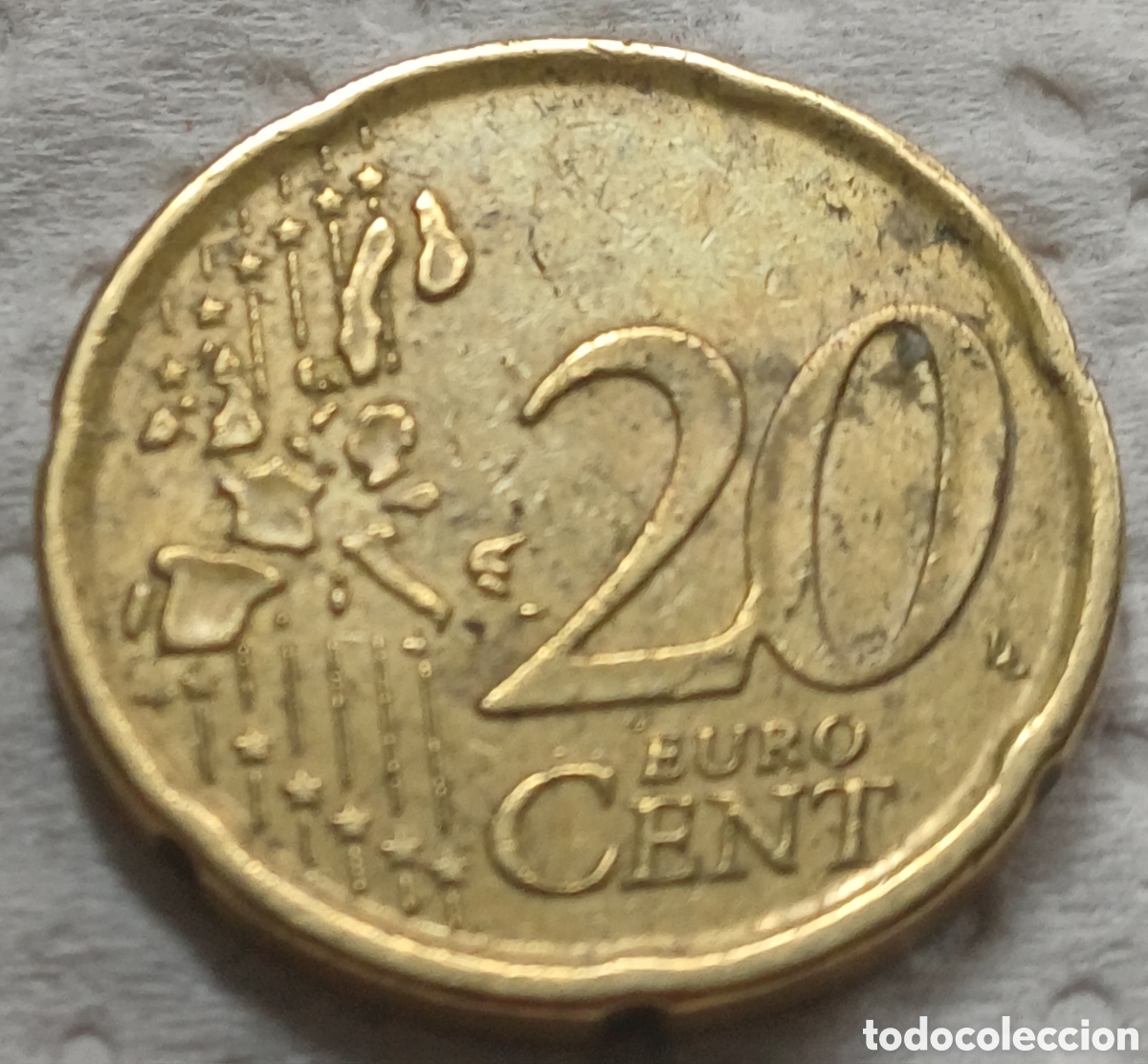 Euros: Moneda 20cent de &euro; 2002 con error en plancha - Foto 2
