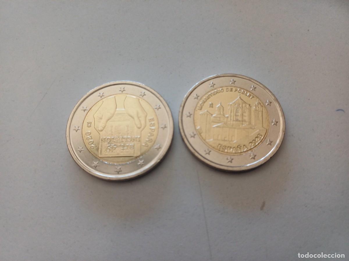 Euros: Lote 2 monedas 2 euros CONMEMORATIVAS 2026. POBLET Y Espa&ntilde;a y la discapacidad