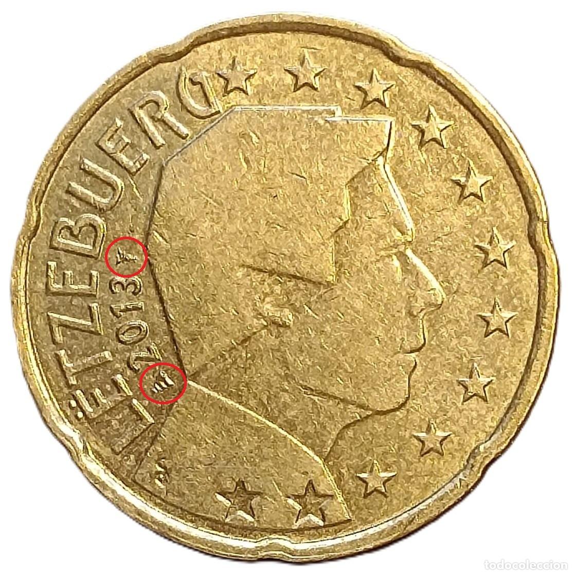 Euros: LUXEMBURGO 20 CENTIMOS EURO; A&Ntilde;O 2013; KM# 90; CIRCULADA (MBC) - CECA HOLANDA