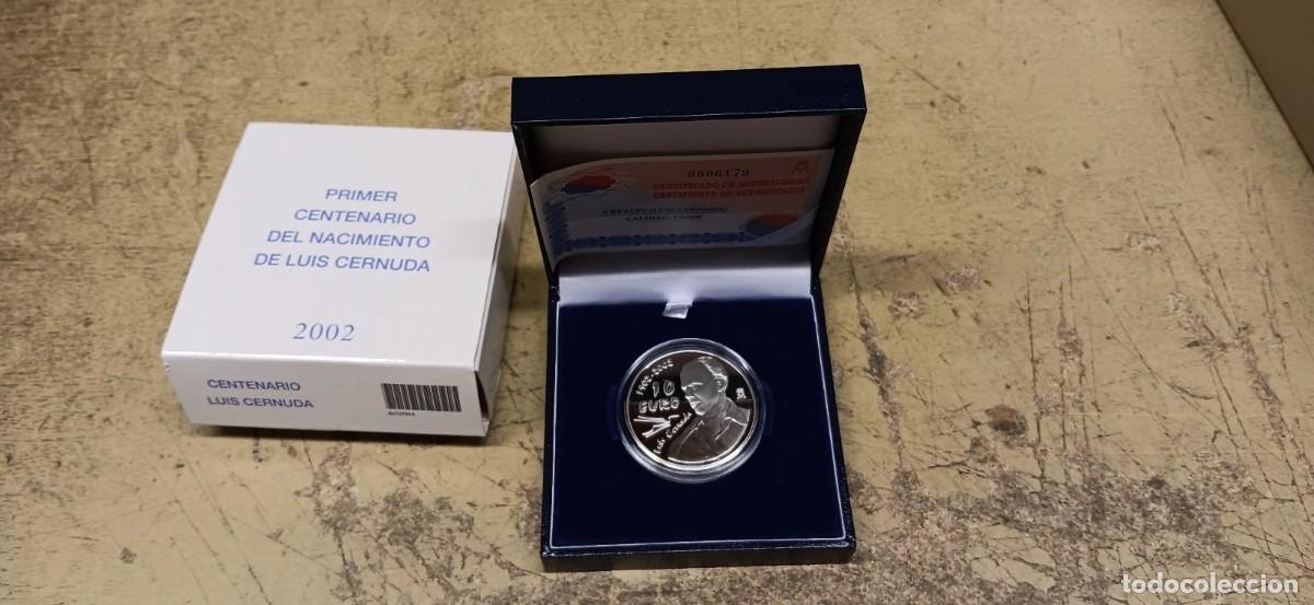 Euros: MONEDA ESPA&Ntilde;A 10 EURO 2002 . LUIS CERNUDA. PLATA