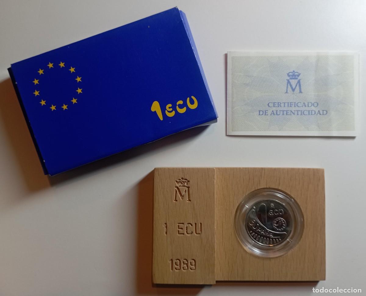 Euros: Moneda de Espa&ntilde;a 1 ecu de 1989 Rapto de Europa de plata (1/5 onza Troy)