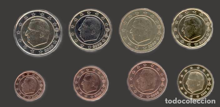 Euros: Belgium all 8 coins 2000 Uncirculated