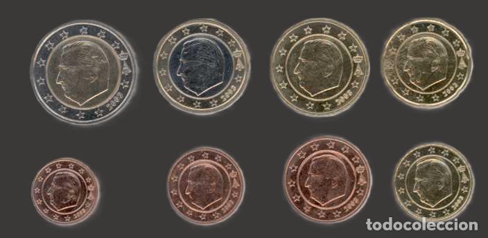 Euros: Belgium all 8 coins 2003 Uncirculated