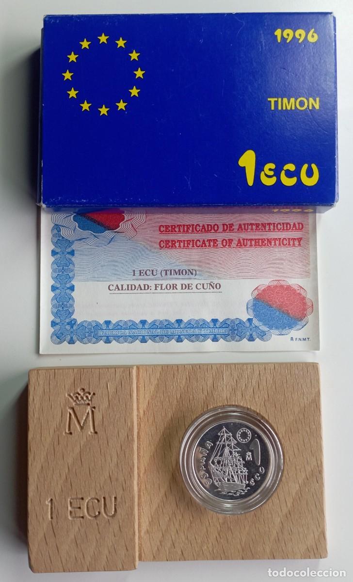 Euros: Moneda de Espa&ntilde;a 1 ecu de 1996 Tim&oacute;n de plata (1/5 onza Troy)