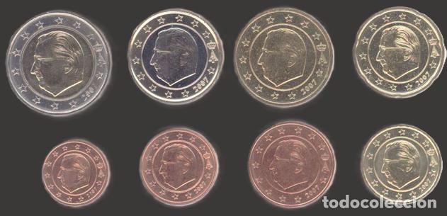Euros: Belgium all 8 coins 2007 Uncirculated