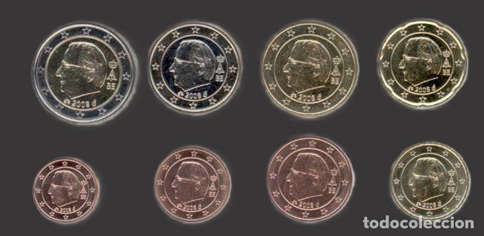 Euros: Belgium all 8 coins 2008 Uncirculated