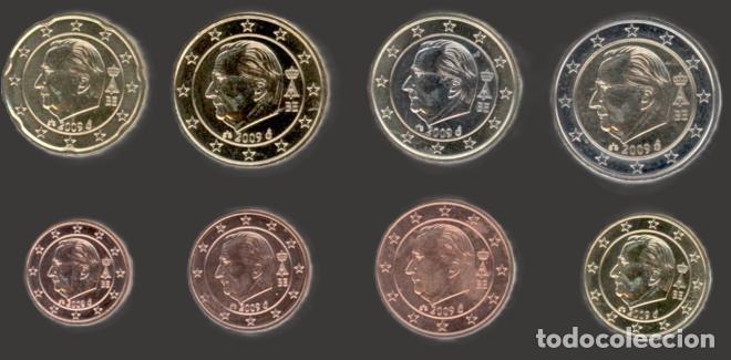 Euros: Belgium all 8 coins 2009 Uncirculated