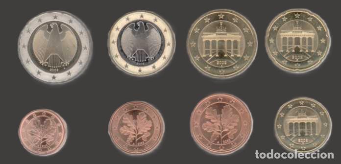 Euros: Germany all 8 coins A Berlin 2002 Uncirculated UNC