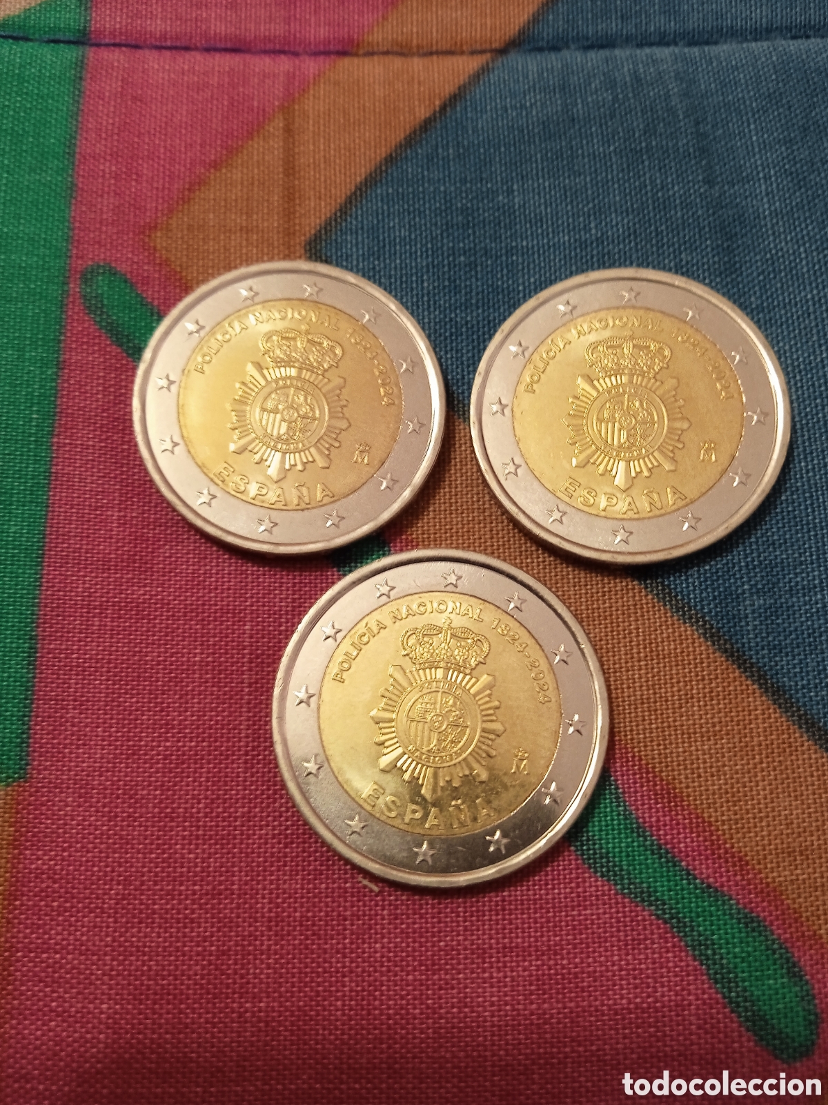 Euros: X- 3 MONEDAS 2 EURO 2024 POLICIA Y 1,2, 5,10,20,50 C&Eacute;NTIMOS EUROS EN PRUEBA