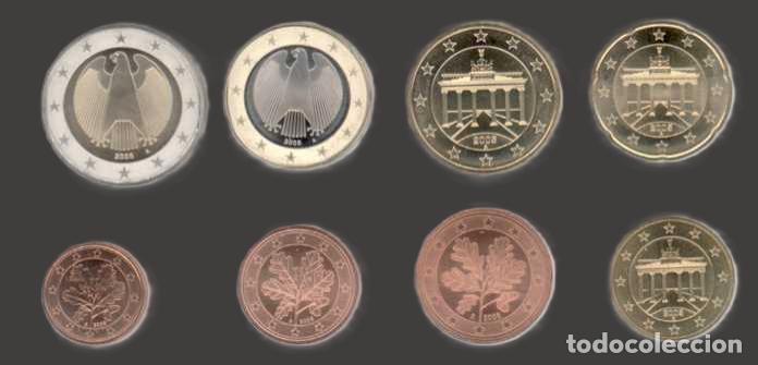 Euros: Germany all 8 coins A Berlin 2005 Uncirculated UNC
