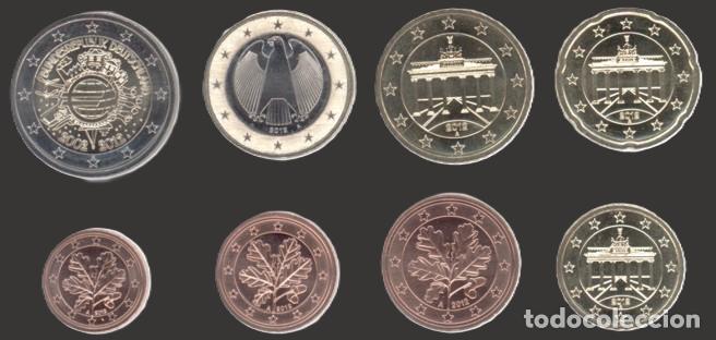Euros: Germany all 8 coins A Berlin 2012 10 Years Euro Uncirculated UNC