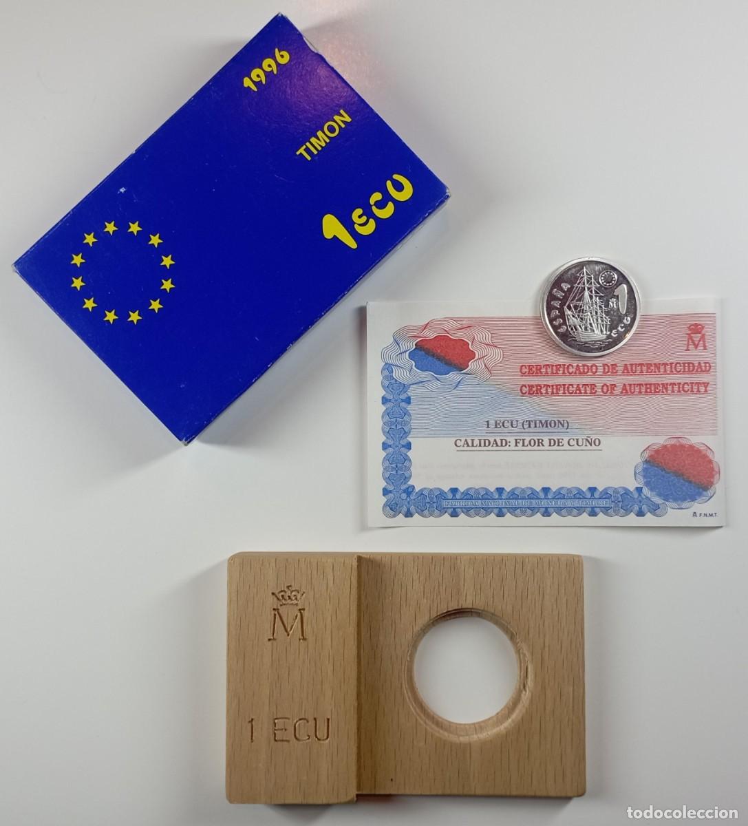 Euros: Moneda de Espa&ntilde;a 1 ecu de 1996 Tim&oacute;n, de plata (1/5 onza Troy)