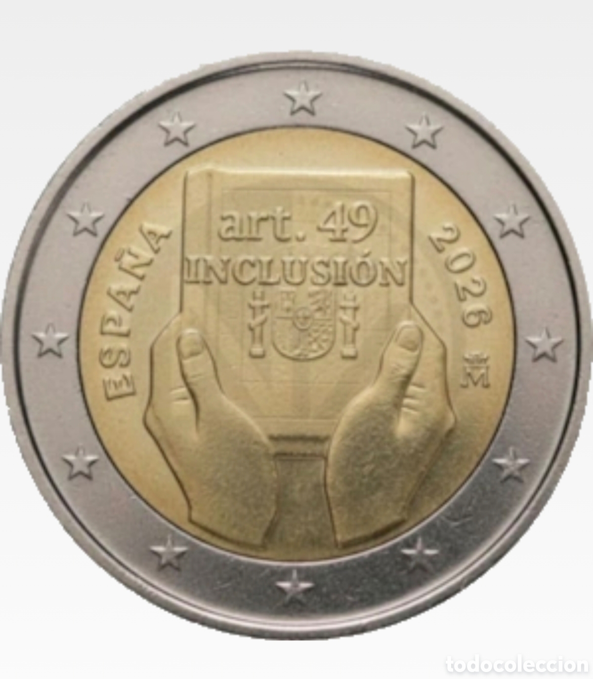 Euros: Moneda conmemorativa 2 euros - 2026 - SC - Espa&ntilde;a - Art&iacute;culo 49 Inclusi&oacute;n - Discapacidad