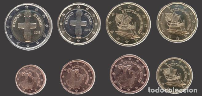 Euros: Cyprus all 8 coins 2009 Uncirculated UNC