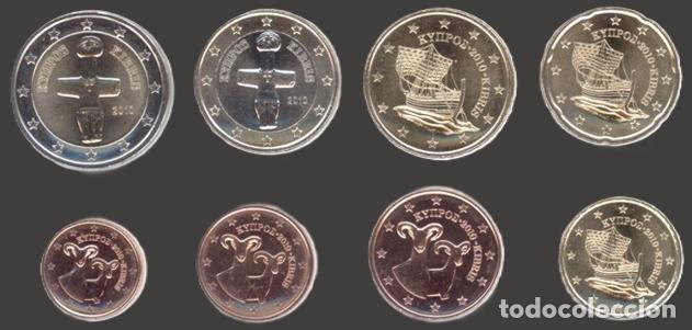 Euros: Cyprus all 8 coins 2010 Uncirculated UNC