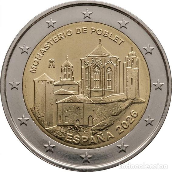 Euros: Espa&ntilde;a/Spain 2 euros 2026 KM#New Monasterio de Poblet - UNC/SC Sin circular