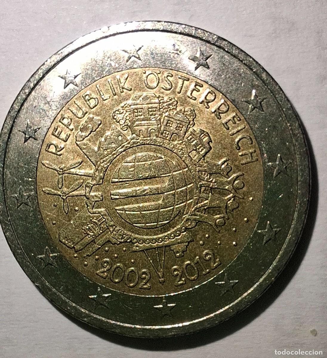 Euros: Moneda 2 Euros Austria 2012 - Conmemorativa 10 A&ntilde;os del Euro (2002-2012)