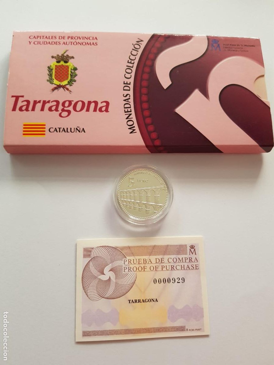 Euros: ESPA&Ntilde;A-5 EURO-2012-PLATA-CAPITALES DE PROVINCIA-TARRAGONA