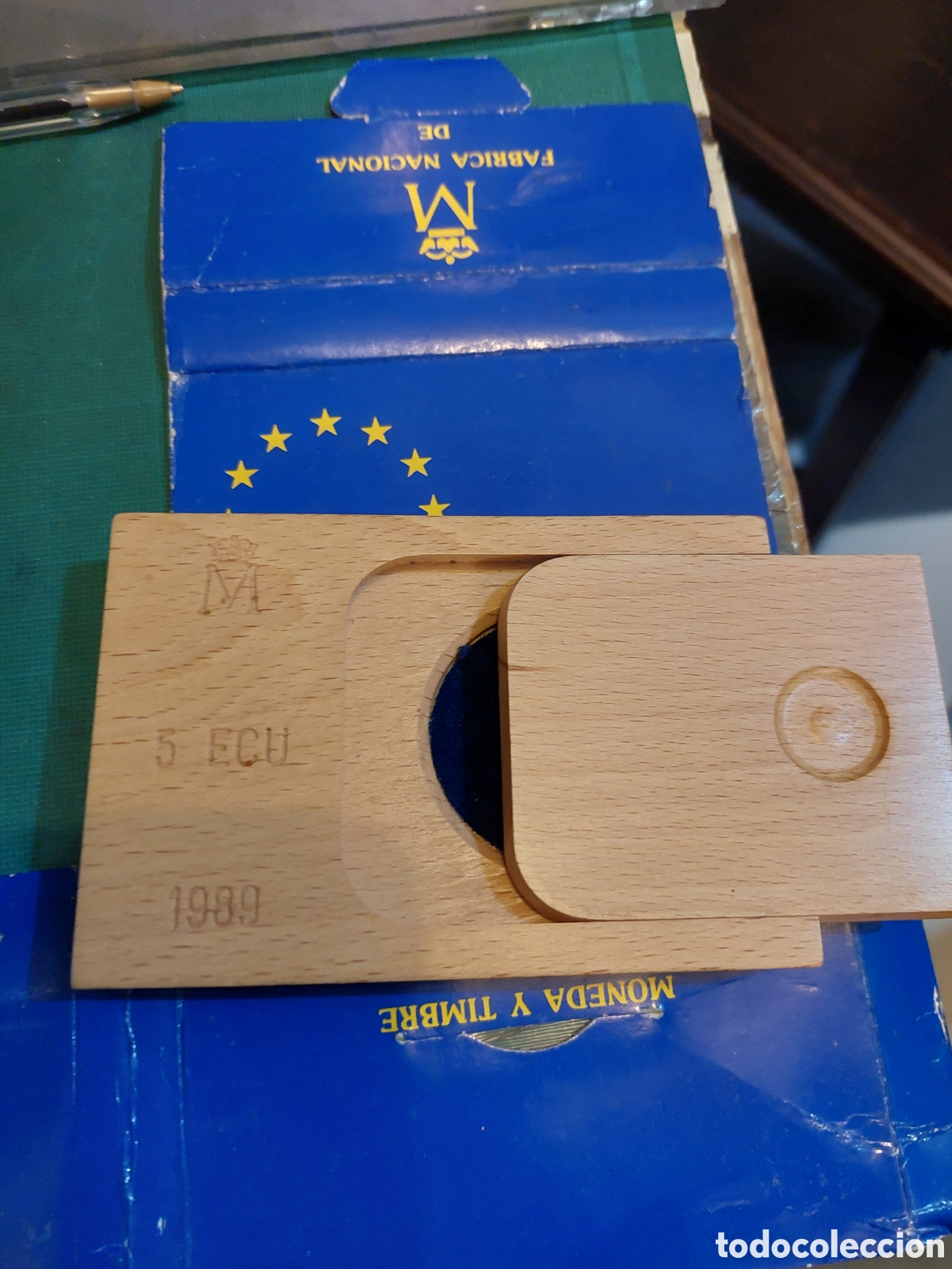 Euros: 1989 5 ecus caja vac&iacute;a con certificado sin moneda
