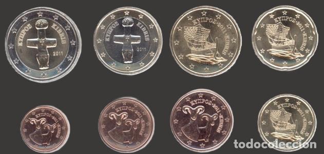 Euros: Cyprus all 8 coins 2011 Uncirculated UNC