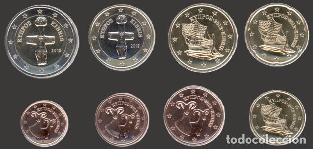 Euros: Cyprus all 8 coins 2012 Uncirculated UNC