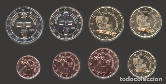 Euros: Cyprus all 8 coins 2013 Uncirculated UNC